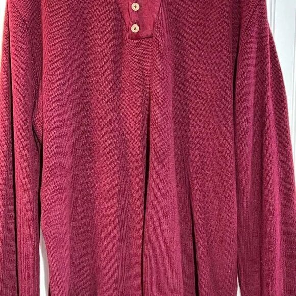 LL Bean Button VNeck Sweater Men 2XL Long Wine Long Sleeve CabinCore GrandPaCore - Picture 3 of 10